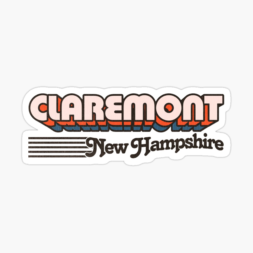 Claremont, New Hampshire | Retro Stripes Sticker
