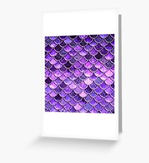Ultra Violet Sparkle Faux Glitter Mermaid Scales Greeting Card