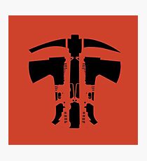 Rust Pickaxe and Hatchet symbol Photographic Print