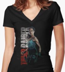 Tomb Raider 2018 Women's Fitted V-Neck T-Shirt