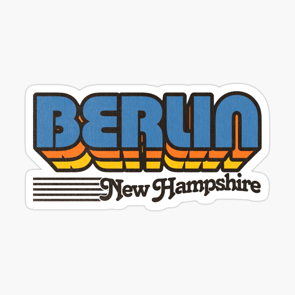 Berlin, New Hampshire | Retro Stripes Sticker