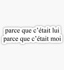 *:・゚✧ parce que c'était lui; parce que c'était moi *:・゚✧ Sticker