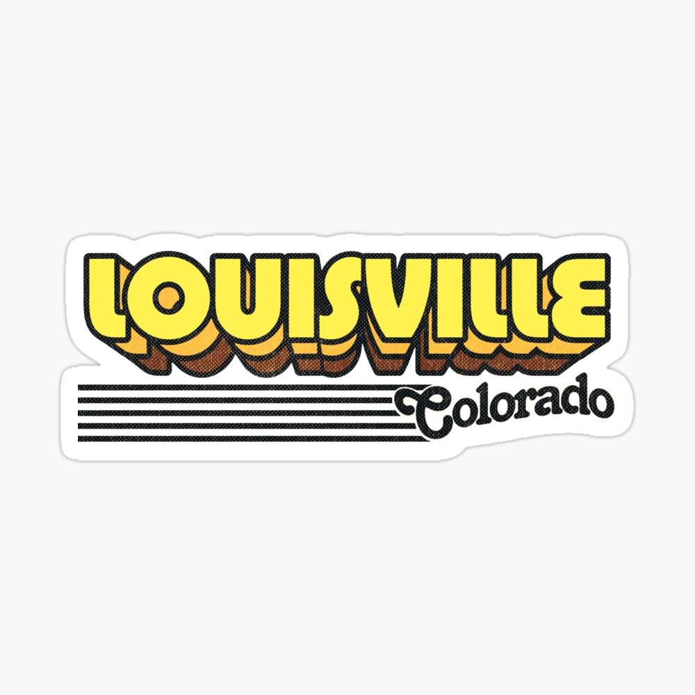 Louisville, Colorado | Retro Stripes Sticker