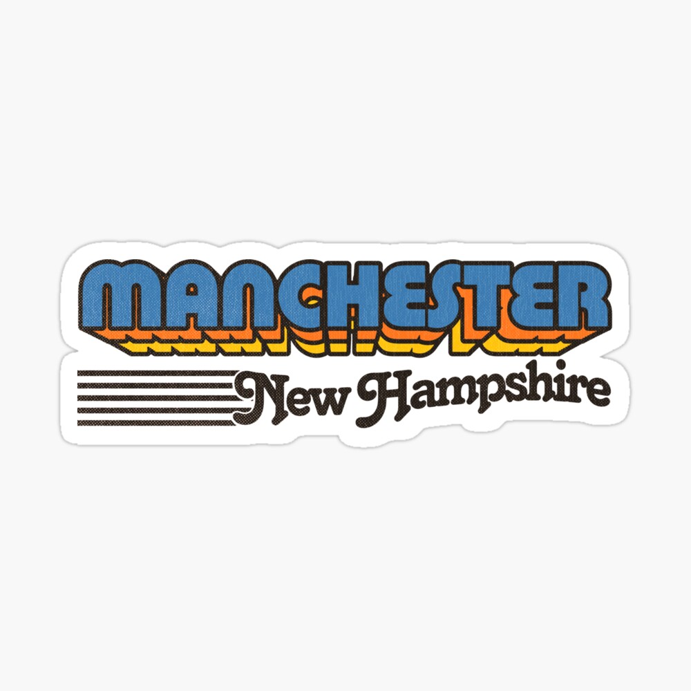 Manchester, New Hampshire | Retro Stripes Sticker