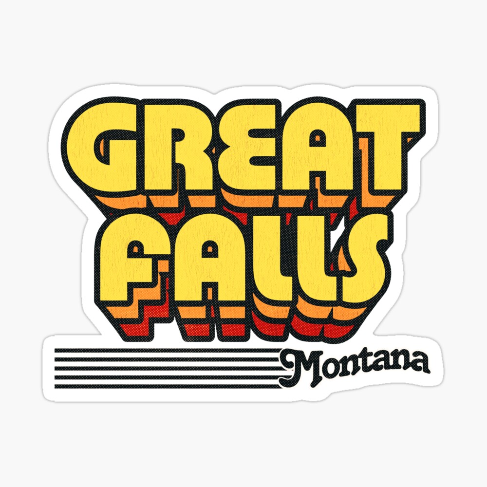 Great Falls, Montana | Retro Stripes Sticker