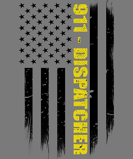 911 Dispatcher T Thin Gold Line Flag Poster By Bluelinegear Redbubble 9193