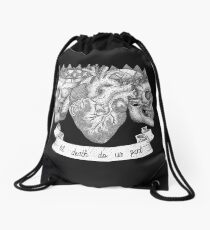 Bis zum Tod uns trennen, Leben und Tod Illustration Rucksackbeutel