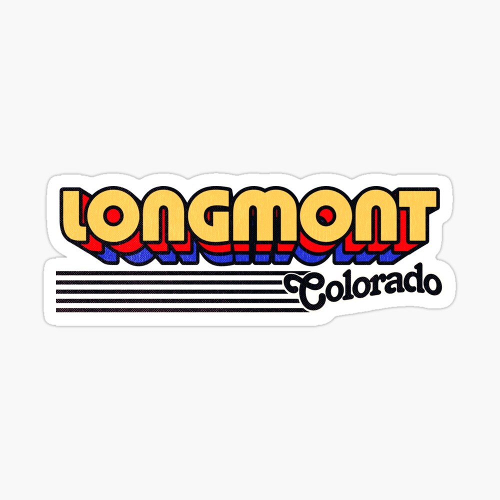 Longmont, Colorado | Retro Stripes Sticker