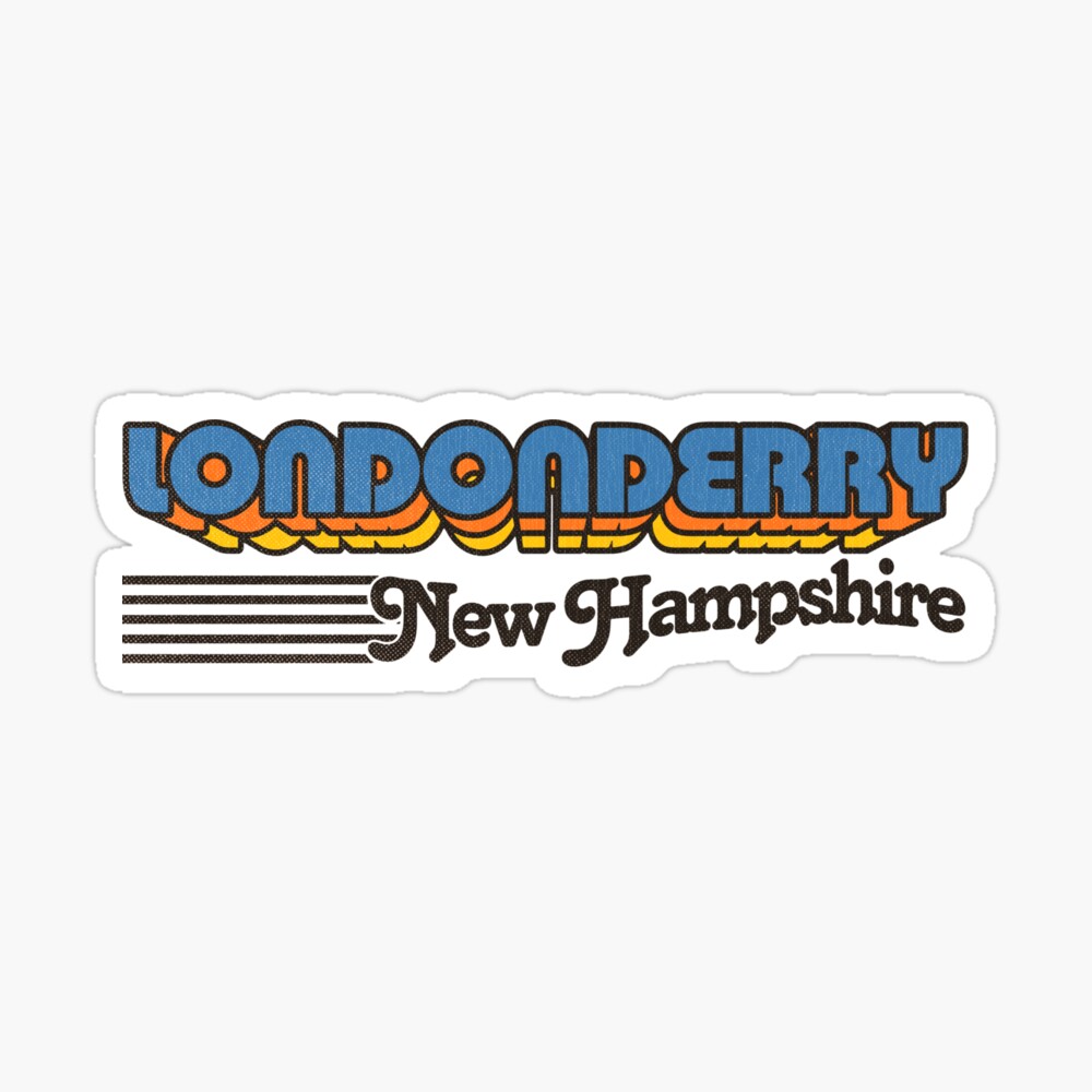 Londonderry, New Hampshire | Retro Stripes Sticker