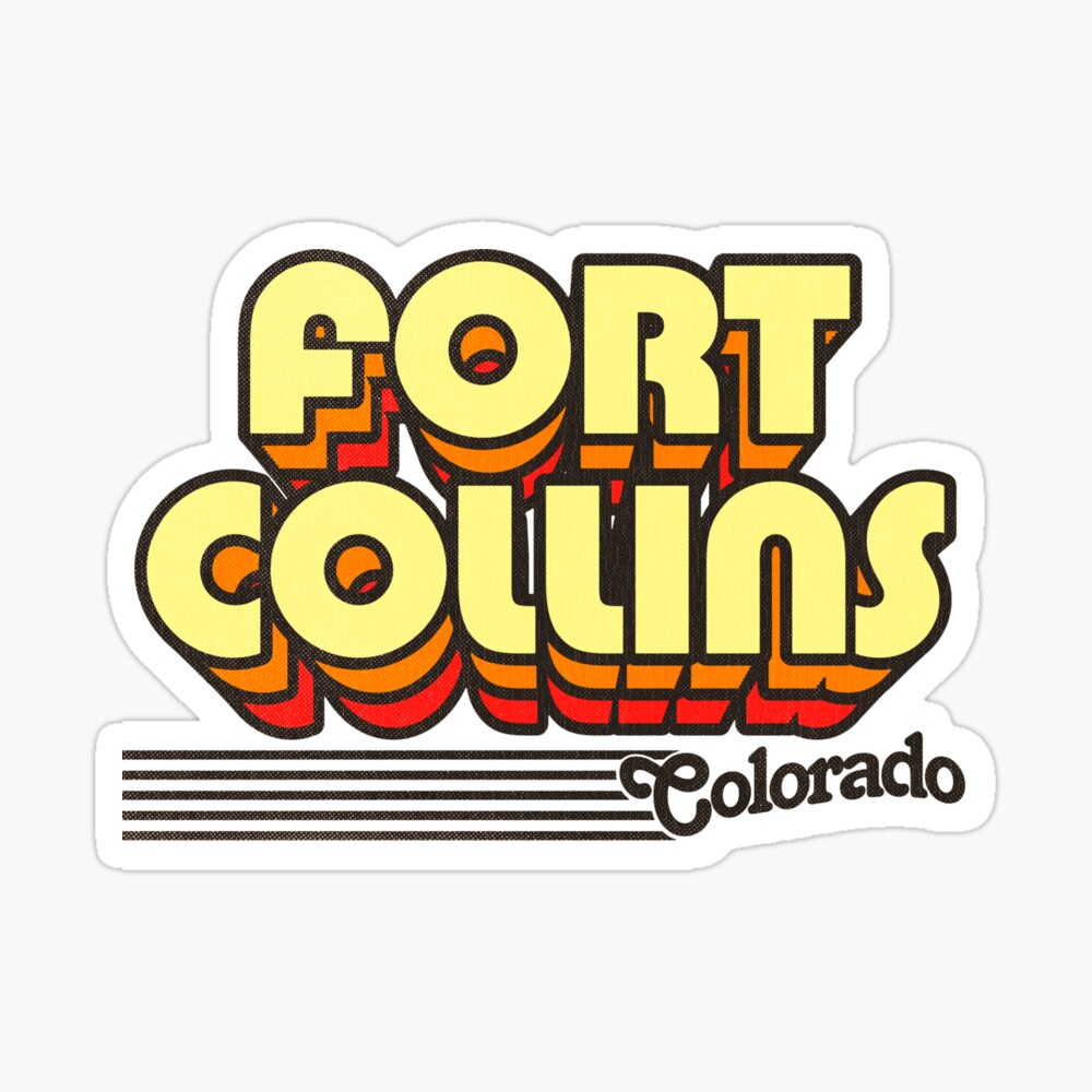 Fort Collins, Colorado | Retro Stripes Sticker