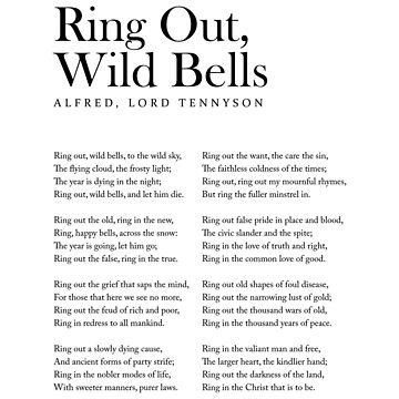 Ring Out, Wild Bells by Alfred Lord Tennyson - Every Day Poems