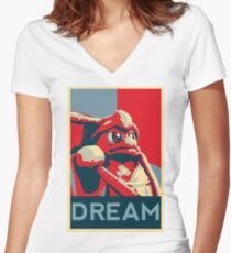 Dedede für den Präsidenten Tailliertes T-Shirt mit V-Ausschnitt