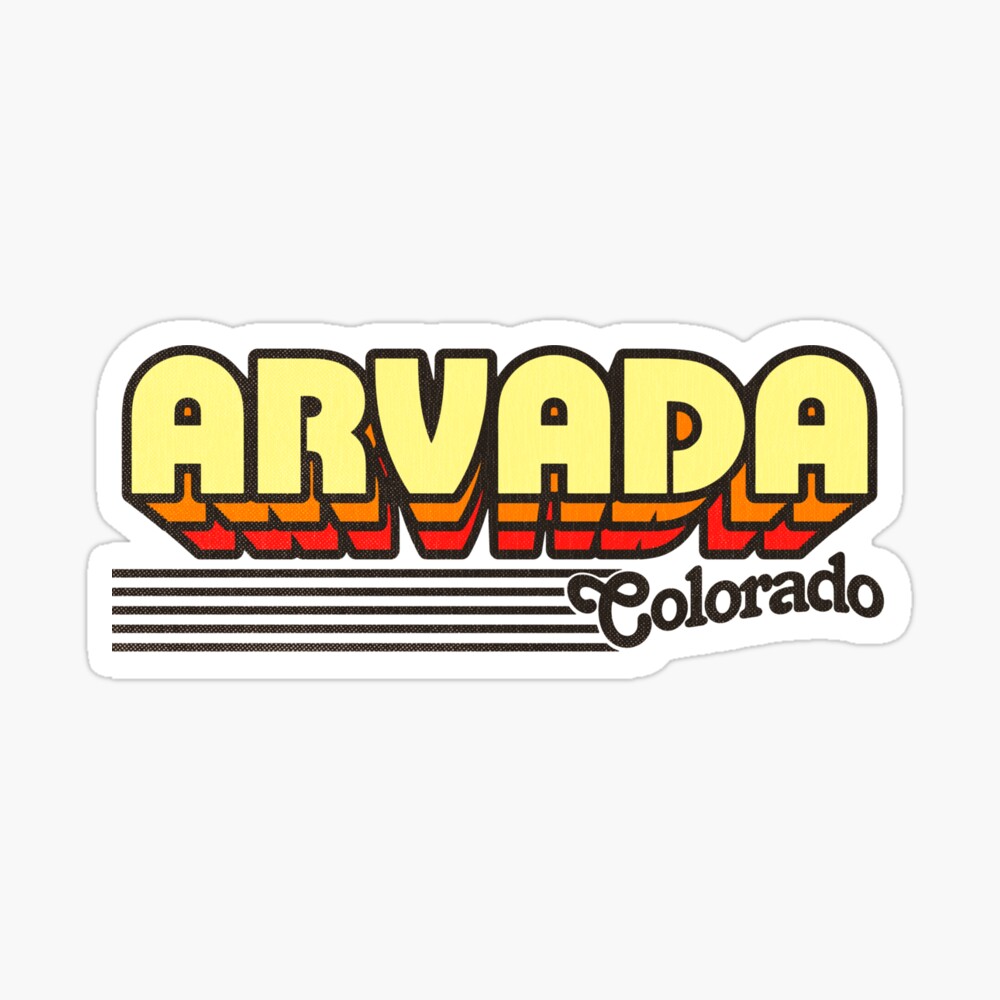 Arvada, Colorado | Retro Stripes Sticker