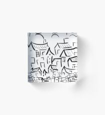 Village Rush Hour Acrylic Block