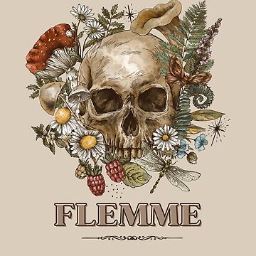 Artwork thumbnail, Botanical Flemme - Skull, bones, flowers and especially laziness by Feignasses