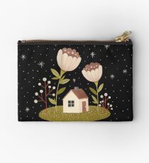 Tiny house among flowers Studio Pouch