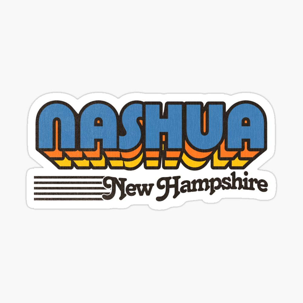 Nashua, New Hampshire | Retro Stripes Sticker