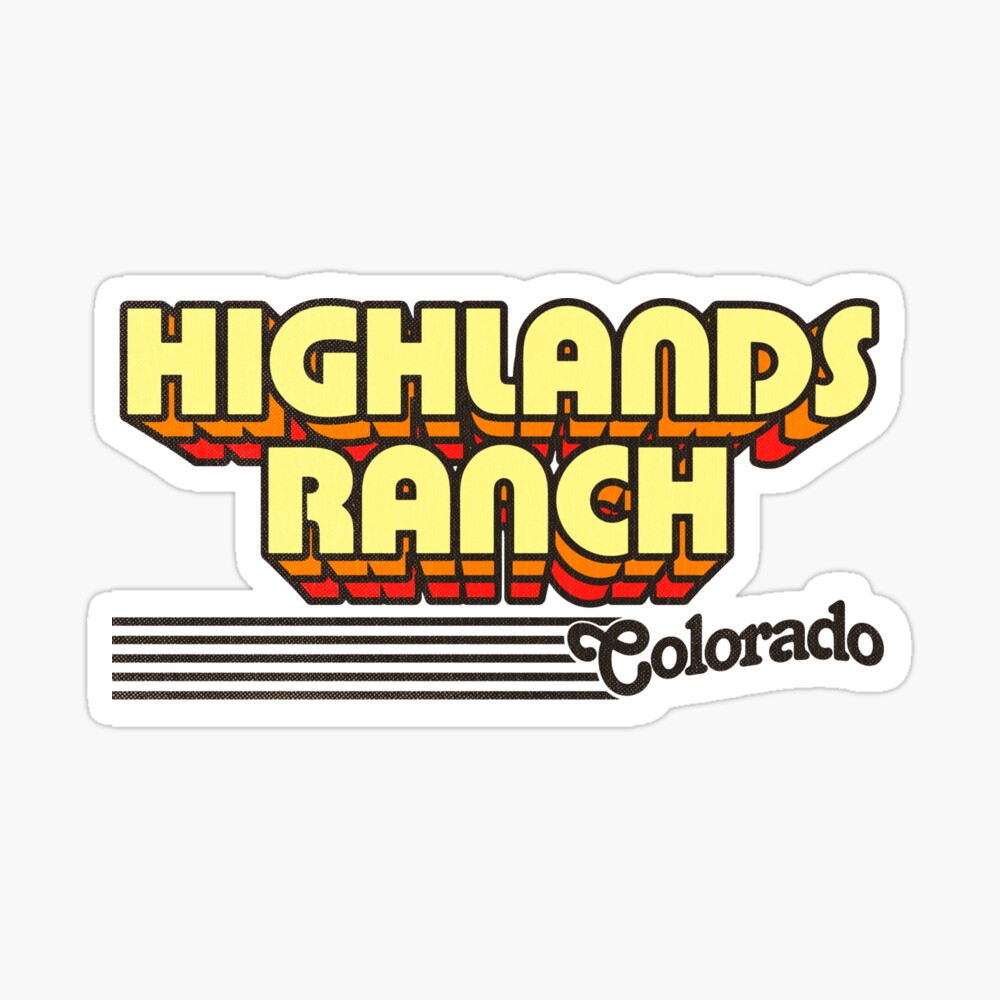 Highlands Ranch, Colorado | Retro Stripes Sticker