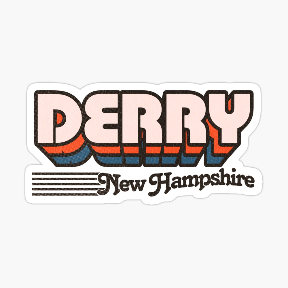 Derry, New Hampshire | Retro Stripes Sticker