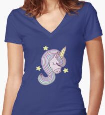 Unicorn Women's Fitted V-Neck T-Shirt