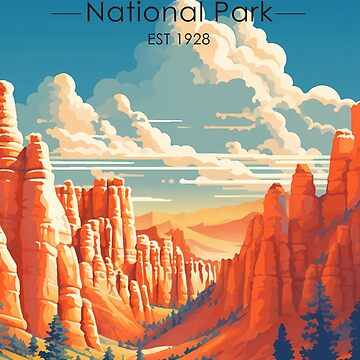 Bryce Canyon National Park Travel Art Vintage