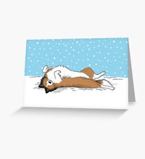Snow Sheltie Holiday Greeting Card