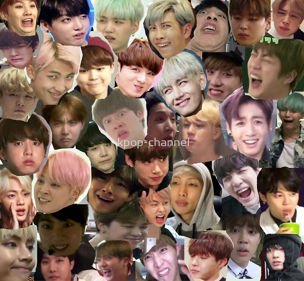 Bts Meme Face Collage By Kpop Channel Redbubble