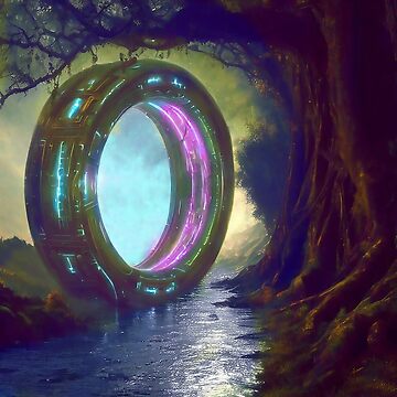 Artwork thumbnail, The Enigmatic River Portal: Embark on a Journey to Alien Realms! by cokemann