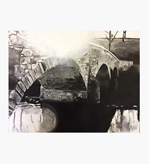 Antietam Bridge Charcoal Drawing Photographic Print