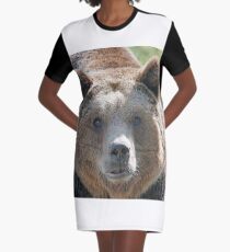 Bear, bear's face, forest bear, terrible bear, bear-to-beard Graphic T-Shirt Dress