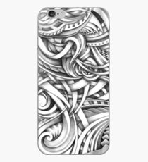 Escher Like Abstract Hand Drawn Graphite Gray Depth iPhone Case