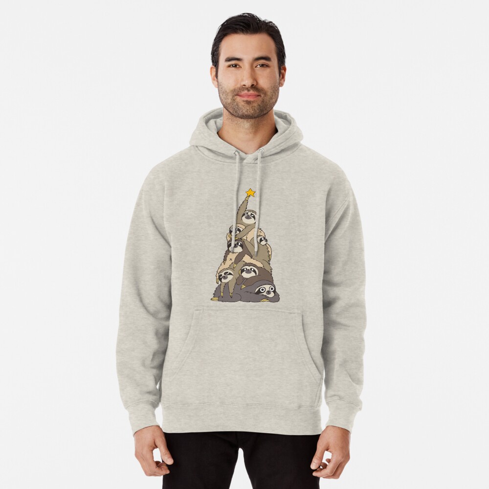 Christmas Tree Sloths Pullover Hoodie