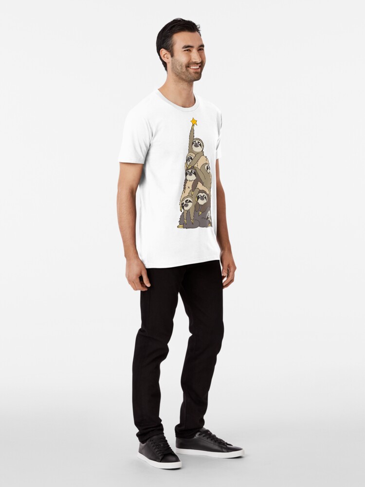 Alternate view of Christmas Tree Sloths Premium T-Shirt