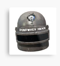 Level 3 Direwolf Army Helmet Metal Print