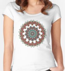 Mandala Christmas Pug Women's Fitted Scoop T-Shirt
