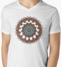 Mandala Christmas Pug Men's V-Neck T-Shirt