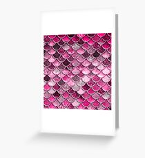 Pink Purple Magenta Sparkle Faux Glitter Mermaid Scales Greeting Card