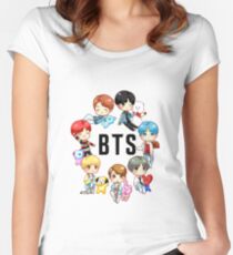 BTS DNA X BT21 Tailliertes Rundhals-Shirt