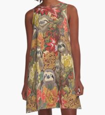 Because Sloths Autumn A-Line Dress