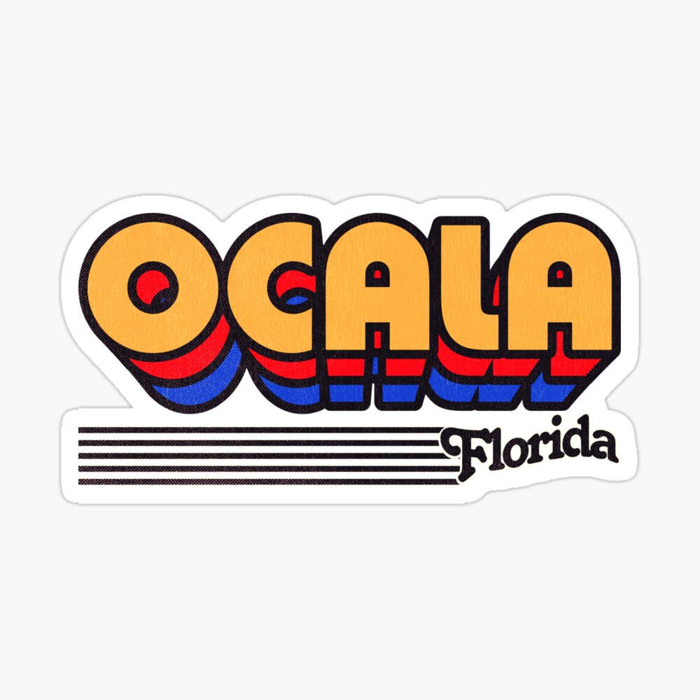Ocala, Florida | Retro Stripes Sticker