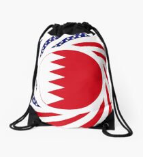 Bahrain American Multinational Patriot Flag Series Drawstring Bag
