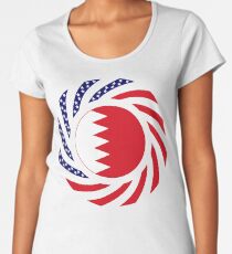 Bahrain American Multinational Patriot Flag Series Women's Premium T-Shirt