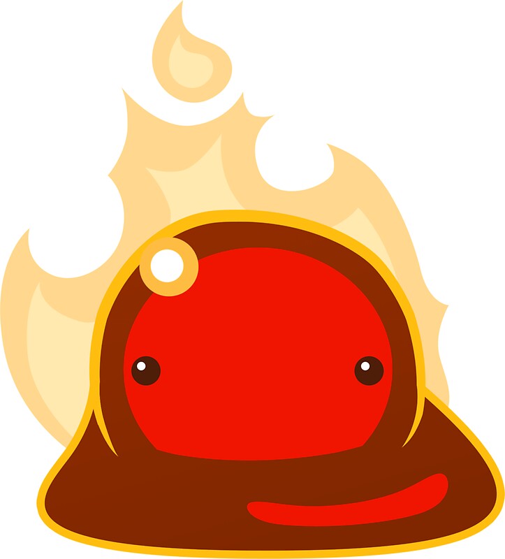 fire-slime-stickers-by-takethellama-redbubble