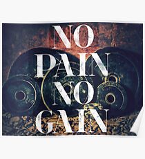 No Pain No Gain - Gym/fitness Motivational poster Poster