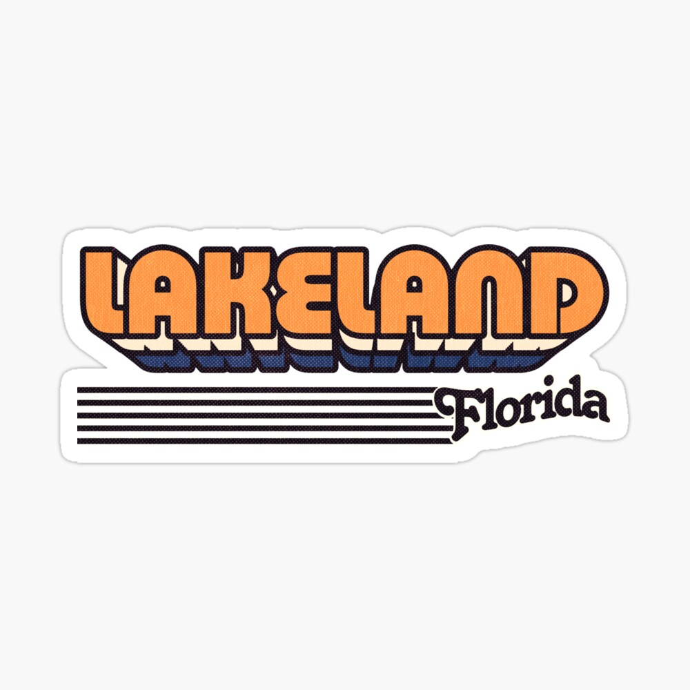 Lakeland, Florida | Retro Stripes Sticker