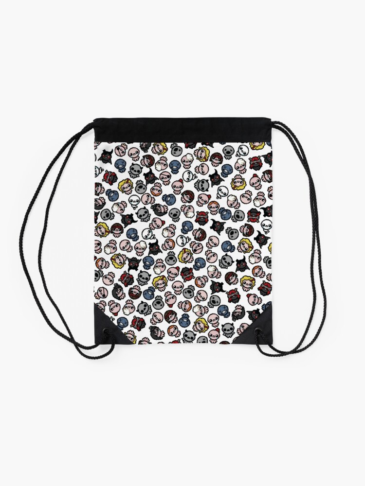 Alternate view of The Binding of Isaac characters pattern + Drawstring Bag