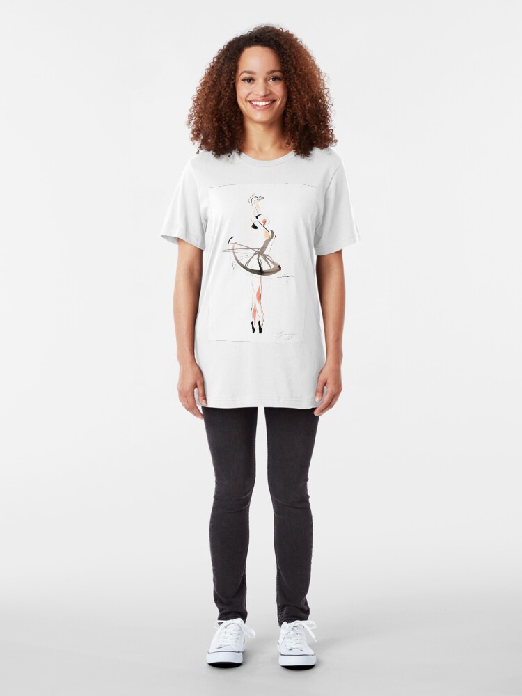 Alternate view of Ballet Dance Drawing Slim Fit T-Shirt