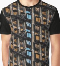 Big Ben Abstract - The Iconic Clock Reflected On A Wall Of Windows Graphic T-Shirt
