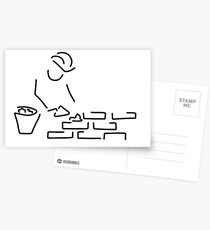 bricklayer construction worker building Postcards