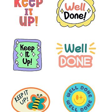 Encouraging Stickers multi pack, 7 Stickers, Reward stickers, Good Job,  Teacher Stickers Sticker for Sale by GACrafting